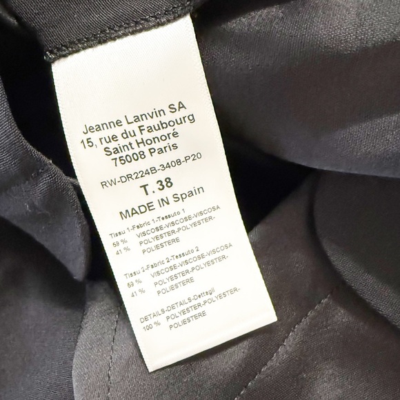 NWT Lanvin $2300 Satin Cutout Heart Detail Crepe Draped Little Black Dress 38 - Picture 12 of 13